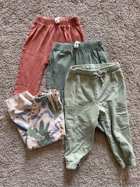 Boy toddler Mixed Cotton Jogger and pants - Green, Rust & Pattern size 18-24